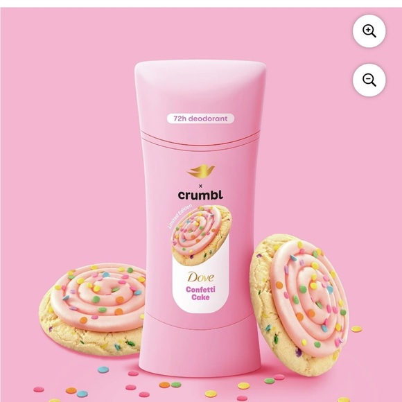 Brand new dove crumbl confetti cake selling as a set of 4! 3 body scrubs 1 deo - Picture 2 of 3